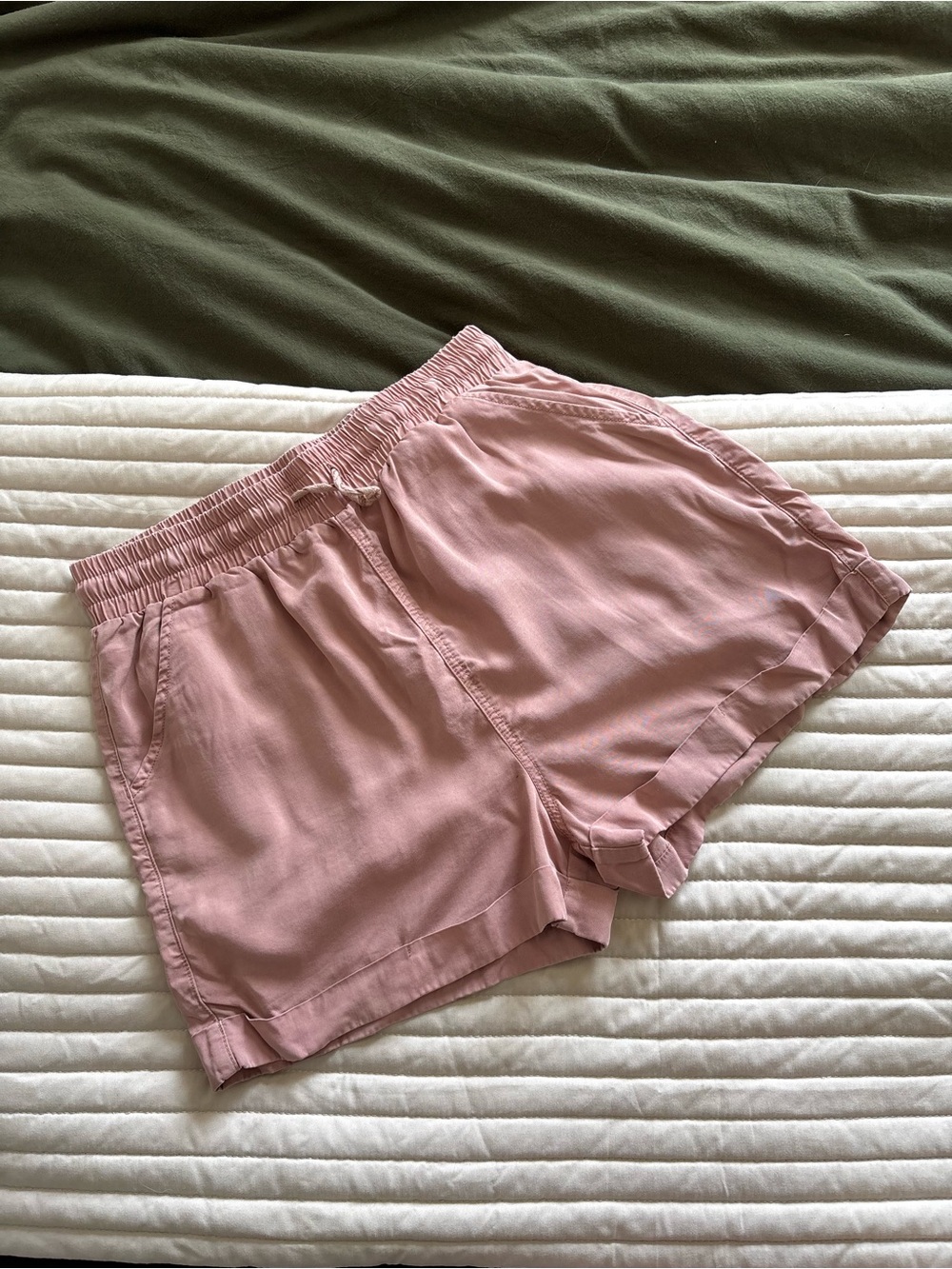 Universal Thread Dusty Pink Elastic-Waist Linen Shorts